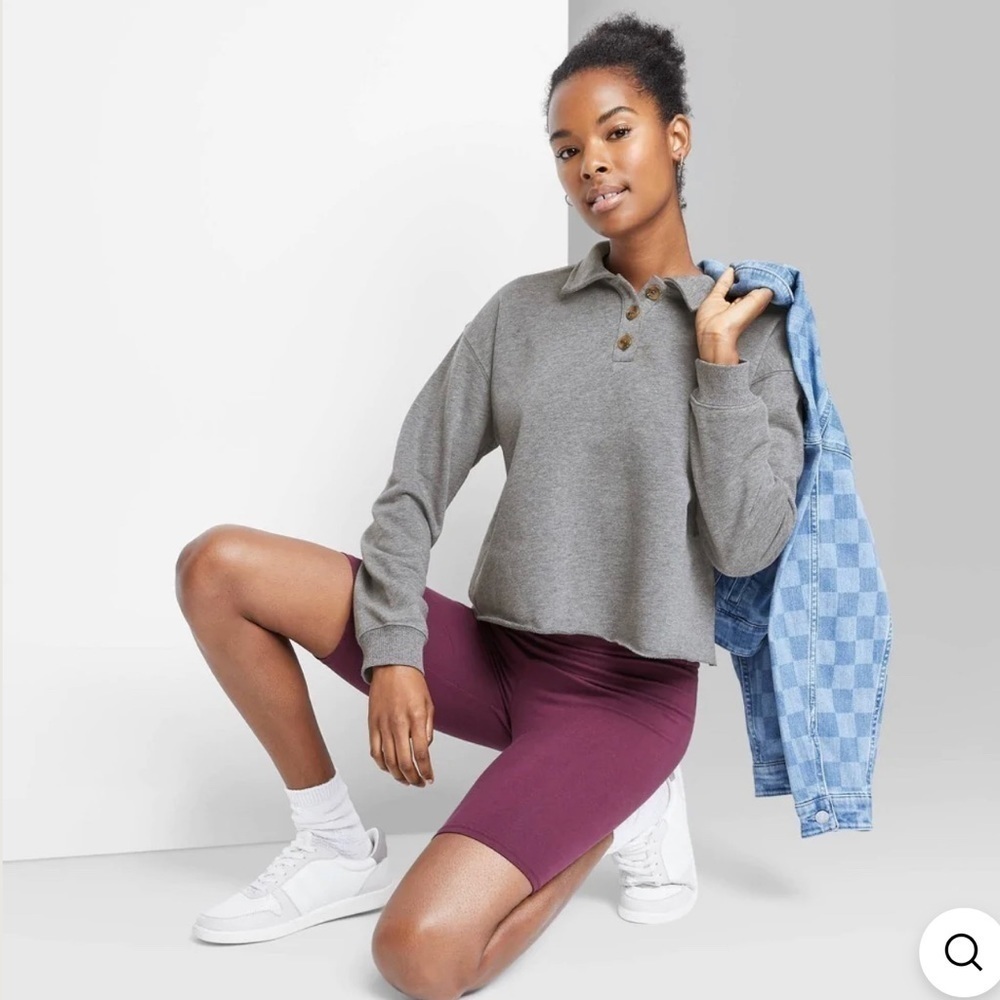 WILD Fable Polo Cropped Sweatshirt XS - Picture 1 of 8